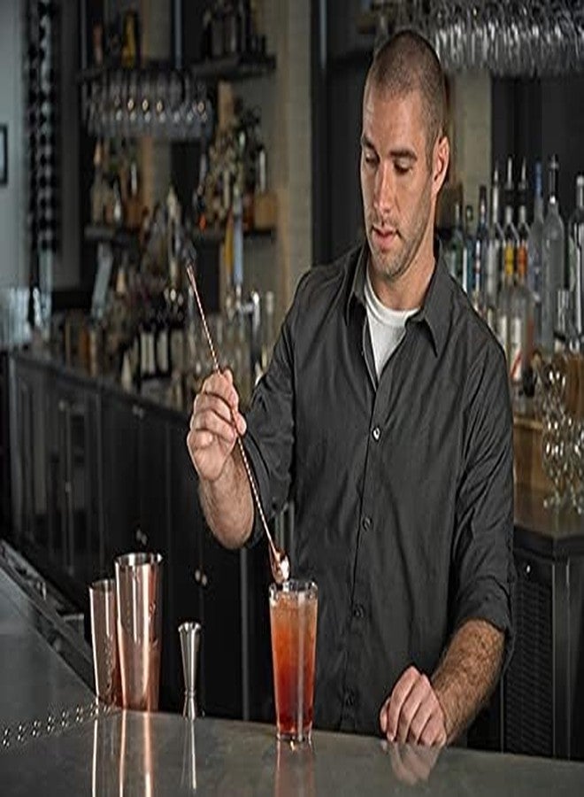 Dynore ملعقة بار/ملعقة خلط/ملعقة خلط كوكتيل/ملعقة تقليب من الفولاذ المقاوم للصدأ مطلية بالنحاس من داينور بتصميم ملتوي على شكل دمعة - Image 4